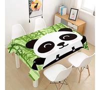 FANSU Nappe Rectangulaire, Cuisine 3D Panda Nappe de Table Imperméable Anti Tache Résistant Lavable et Facile d?Entretien Nappe pour Fête Restaurant Jardin Décoration (Bambou Vert,140x200cm)