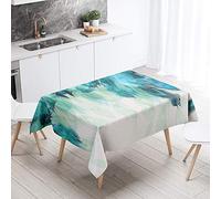 FANSU Nappe Rectangulaire, Cuisine 3D Plume Nappe de Table Imperméable Anti Tache Résistant Lavable et Facile d?Entretien Nappe pour Fête Restaurant Jardin Décoration (Plume de Paon,60x60cm)