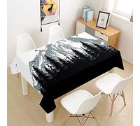 FANSU Nappe Rectangulaire, Cuisine Montagne Nappe de Table Imperméable Anti Tache Résistant Lavable et Facile d?Entretien Nappe pour Fête Restaurant Jardin Décoration (Forêt Noire,140x200cm)