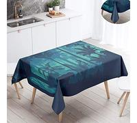 FANSU Nappe Rectangulaire, Cuisine Plantes Nappe de Table Imperméable Anti Tache Résistant Lavable et Facile d?Entretien Nappe pour Fête Restaurant Jardin Décoration (Verte Forêt,140x200cm)