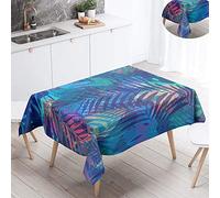 FANSU Nappe Rectangulaire, Cuisine Plantes Nappe de Table Imperméable Anti Tache Résistant Lavable et Facile d?Entretien Nappe pour Fête Restaurant Jardin Décoration (Violet Tropical,140x200cm)