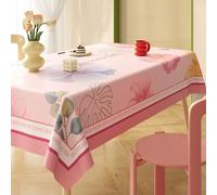 FANSU Nappe Rectangulaire Imperméable Toile Cirée, Nappe Plastique Carrée PVC Anti Tache Style Fleur Plante Protection de Table pour Jardin Salle à Manger Cuisine (Plante Rose,140x140cm)
