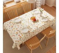 FANSU Nappe Rectangulaire Imperméable Toile Cirée, Nappe Plastique Carrée PVC Anti Tache Style Floral Protection de Table pour Exterieur Jardin Salle à Manger Cuisine (Automne C,90x140cm)