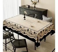 FANSU Nappe Rectangulaire Imperméable Toile Cirée, Nappe Plastique Carrée PVC Anti Tache Style Français Protection de Table pour Fête Jardin Salle à Manger Cuisine (Fleur noire,140x140cm)