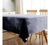 FANSU Nappe Rectangulaire, Nappe de Table Anti Tache Résistant Montagne Forêt Facile d’Entretien Nappe pour Fête Restaurant Cuisine Jardin Décoration (140x220cm,Gris)