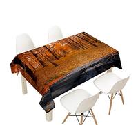 FANSU Nappe Rectangulaire, Nappe de Table Feuille d'érable Imperméable Anti Tache Résistant Lavable Facile d?Entretien Nappe pour Fête Restaurant Cuisine Jardin Décoration (140x180cm,Automne Jaune)