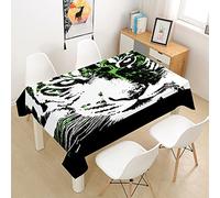 FANSU Nappe Rectangulaire, Nappe de Table Imperméable Anti Tache Résistant Lavable et Facile d?Entretien Tigre 3D Nappe pour Fête Restaurant Cuisine Jardin Décoration (100x140cm,Vert)