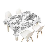 FANSU Nappe Rectangulaire, Nappe de Table Imperméable Feuille d'érable Jaune Anti Tache Résistant Lavable Nappe pour Fête Restaurant Cuisine Jardin Décoration (Blanc,100x140cm)