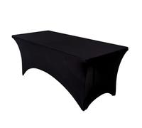 FANSU Nappe Rectangulaire Spandex, Nappe Elastique Infroissables Housse de Table Extensible Lavable pour Décoration Fête Banquet Anniversaire Mariage (Noir,6FT/183x76cm)