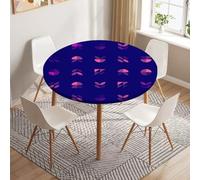 FANSU Nappe Ronde avec Bord Élastique, Nappe de Table Anti-Tache Antidérapante Nappe Jardin Exterieur Protection Table Ronde Extensible pour Cafe Cuisine Fête Table (Géométrique,160cm)