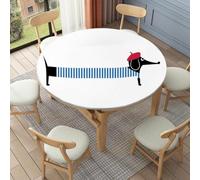FANSU Nappe Ronde Elastique (Chien Noir,120cm)