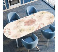 FANSU Nappes Anti Taches, Fleurs à l'aquarelle Nappe Ovale Exterieur avec Bord Élastique Extensible pour Table, Salle à Manger, Restaurant et Jardin (Floral 6,132cmx305cm(52"x120"))