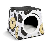 FANSU Niche Chat Panier Chien Petit Interieur (Citron 2) | Tissu Oxford Imperméable et Durable, Léger et Doux. Maisonnette Fermée Idéale pour Chats et Petits Chiens d'Intérieur.