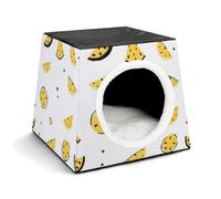 FANSU Niche Chat Panier Chien Petit Interieur (Citron 8) | Tissu Oxford Imperméable et Durable, Léger et Doux. Maisonnette Fermée Idéale pour Chats et Petits Chiens d'Intérieur.