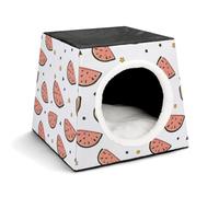 FANSU Niche Chat Panier Chien Petit Interieur (Citron 9) | Tissu Oxford Imperméable et Durable, Léger et Doux. Maisonnette Fermée Idéale pour Chats et Petits Chiens d'Intérieur.