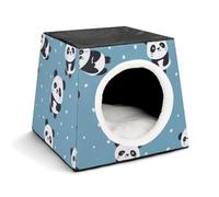 FANSU Niche Chat Panier Chien Petit Interieur (Panda 9) | Tissu Oxford Imperméable et Durable, Léger et Doux. Maisonnette Fermée Idéale pour Chats et Petits Chiens d'Intérieur.