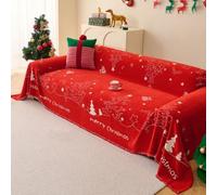 FANSU Noël Housse de Canapé 1 2 3 4 5 Places Noël Extensible Serviette de Canapé Anti-Poussière Dessus de Lit Couverture Protège canapé Chien Chat Housse de Protection (Sapin,180x230cm)
