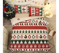 FANSU Noël Housse de Couettes Parure de Lit 2 Personnes, 2/3 Pièces Microfibre Ensemble de Literie avec 1 Housses de Couettes 2 Taies d'oreillers (Chaussettes de Noël,220x240cm)