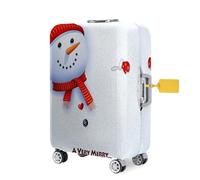 FANSU Noël Housse de Valise Elastique Housse de Protection pour Bagage, Impression Cabine Luggage Valise Cabine Trolley Case Cover Lavable, 18-32 Valise (Bonhomme de Neige,XL (29"-32" Valise))