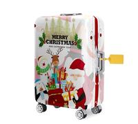 FANSU Noël Housse de Valise Elastique Housse de Protection pour Bagage, Impression Cabine Luggage Valise Cabine Trolley Case Cover Lavable, 18-32 Valise (Joyeux,XL (29"-32" Valise))