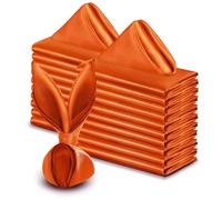 FANSU Pack de 20/50/100 Serviettes de Table en Satin Tissu, Douces Serviettes de Table Lavable et Réutilisable Serviettes en Tissu pour Mariages (30x30cm/Set of 50,Orange)