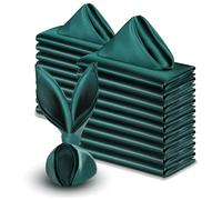 FANSU Pack de 20/50/100 Serviettes de Table en Satin Tissu, Douces Serviettes de Table Lavable et Réutilisable Serviettes en Tissu pour Mariages (30x30cm/Set of 100,Vert foncé)
