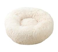 FANSU Panier Rond Chien Coussin Chat Panier Donut, pour Chats et aux Petits Chiens de Taille Moyenne Animal Domestique Nest Deep Sleep Pet Matelas Lavable en Peluche (Beige,110CM)