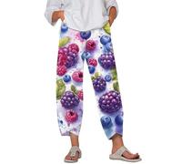 FANSU Pantalon Sarouel Femme Grande Taille Léger Fluide avec Poches (Imprimer 10,TG)