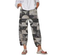 FANSU Pantalon Sarouel Femme Grande Taille Léger Fluide avec Poches (Imprimer 2,3TG)