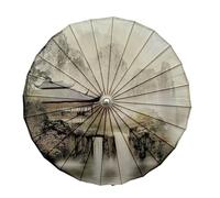 FANSU Parapluie en Papier Chinois, Parasol Chinois/Japonais, Parapluie de Danse en Soie de Bambou pour Photographie Costumes Cosplay, Classique chinoise Encre Noire (Nature,Diamètre 84cm)