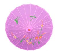 FANSU Parapluie en Papier, Parasol Chinois/Japonais, Imprimés Floraux Parapluie de Danse en Soie de Bambou pour Photographie Costumes Cosplay (Violet,82cm)