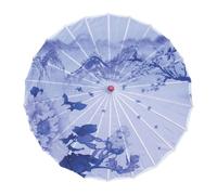 FANSU Parapluie en Papier, Parasol Chinois/Japonais, Parapluie de Danse en Soie de Bambou pour Photographie Costumes Cosplay, Classique Chinoise Style Céramique (Peintures,Diamètre 82cm)
