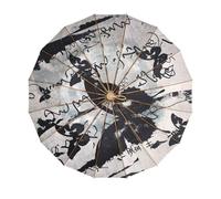 FANSU Parapluie Pliant, Ombrelle Anti Uv, Umbrella Compact, Parapluie, Portable, pour Mariage Golf pour Femme Homme Enfant, Style Chinois (papillon aquarelle)