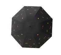 FANSU Parapluie Pliant, Ombrelle Anti Uv, Umbrella Compact, Parapluie Solide, Portable, pour Mariage Golf pour Femme Homme Enfant, Motif Graffiti (Noir)