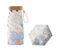 FANSU Parapluie Pliant, Ombrelle Anti Uv, Umbrella Compact, Parapluie Solide, Portable, pour Mariage Golf pour Femme Homme Enfant, Coloré Peinture Fleurs (Bleu)