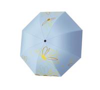 FANSU Parapluie Pliant, Ombrelle Anti Uv, Umbrella Compact, Parapluie Solide, Portable, pour Mariage Golf pour Femme Homme Enfant, Couleur Unie Fleurs (Bleu clair)