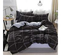 FANSU Parure de Lit avec Housse de Couettes 4 Pièces, Plaid Géométrique Moderne Microfibre Ensemble de Literie Imprimé Linge de Lit + 2 Taie d'oreiller (220x240cm-2.2M,Avenir)