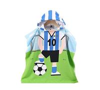 FANSU Peignoir à Capuchon pour Enfants Bain Serviette 100% Microfibre Serviettes Absorbantes Natation Poncho Cape Enfants Vêtements de Nuit Garçons Filles (60 * 120cm,Football Bleu)