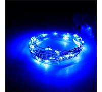 FANSU Perles Colorées Fil de Cuivre Guirlande Lumineuse Alimenté par USB, LED Fairy Lights Deco avec Télécommande, Guirlande LED Decoration Intérieur et Extérieur Jardin Fête (Bleu,5m/50LED)