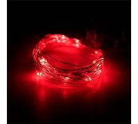 FANSU Perles Colorées Fil de Cuivre Guirlande Lumineuse Alimenté par USB, LED Fairy Lights Deco avec Télécommande, Guirlande LED Decoration Intérieur et Extérieur Jardin Fête (Rouge,5m/50LED)