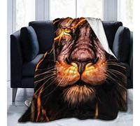 FANSU Plaid Couverture Polaire en Microfibre, 3D Douce Moelleuse Flanelle Couverture de Lit Plaid Jeté de Canapé Convient Adultes et Enfants Rester Chaud en Hiver (Lion,150x100cm)