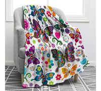 FANSU Plaid Couverture Polaire en Microfibre, 3D Douce Moelleuse Flanelle Couverture de Lit Plaid Jeté de Canapé Convient Adultes et Enfants Rester Chaud en Hiver (Papillon,150x220cm)