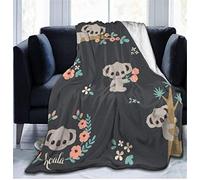 FANSU Plaid Couverture Polaire en Microfibre, 3D Impression Douce Moelleuse Flanelle Couverture de Lit Plaid Jeté de Canapé Convient Adultes et Enfants Rester Chaud en Hiver (Koala,150x220cm)
