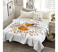 FANSU Plaid Couverture Polaire en Microfibre 3D Impression Douce Moelleuse Flanelle, Jeté de Canapé Convient Adultes et Enfants Rester Chaud en Hiver (Fleur de Renard,125x150cm)