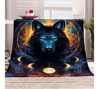 FANSU Plaid Couverture Polaire Flanelle, 3D Loup Imprimé Hiver Chaude Douce Moelleuse Microfibre Couverture de Lit Couvre-lit Jeté de Canapé, Convient Adulte et Enfant (Attrapeur de rêves,130x150cm)