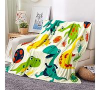 FANSU Plaid Couverture Polaire Flanelle, Animal Imprimé Hiver Chaude Douce Moelleuse Microfibre Couverture de Lit Couvre-lit Jeté de Canapé, Convient Adulte et Enfant (Dinosaure,100x150cm)
