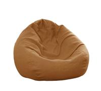 FANSU Pouf Poire Coton Lin Pouf Couleur Unie sans Remplissage, Sac Haricots pour Enfant Ado Adulte, Pouf Salon Chambre Soft, Polyvalent Pouf de Rangement (Café Clair A,S)