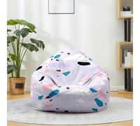 FANSU Pouf Poire, Couleur d'encre Éclaboussée Pouf sans Remplissage Sac Haricots Lavable, Canapé Chambre Soft Sac de Haricots pour Enfant, Adulte (Violet Clair,80x90cm)