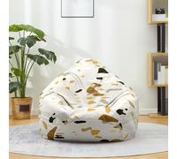 FANSU Pouf Poire, Couleur d'encre Éclaboussée Pouf sans Remplissage Sac Haricots Lavable, Canapé Chambre Soft Sac de Haricots pour Enfant, Adulte (Beige,100x120cm)