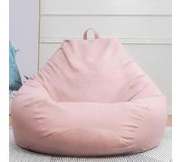FANSU Pouf Poire, Couleur Unie Pouf sans Remplissage Coton Lin Sac Haricots, Canapé Chambre Soft Sac de Haricots pour Enfant, Adulte (Rose,S-70x80cm)